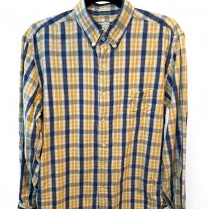 J.Crew shirtings tailored fit blue and yellow plaid button down
